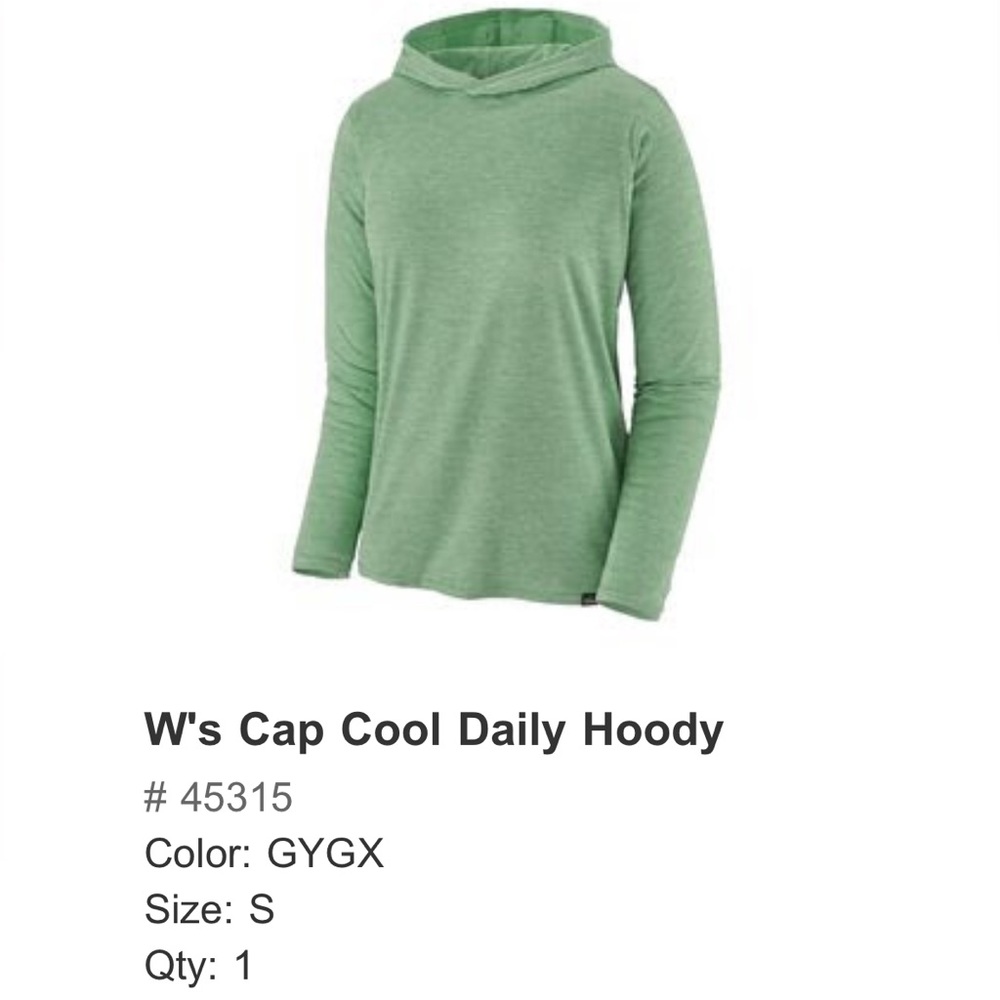 Patagonia Women's Capilene Cool Daily Hoody size small green